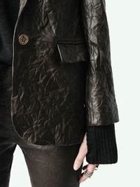 Valse Crinkled Black Blazer