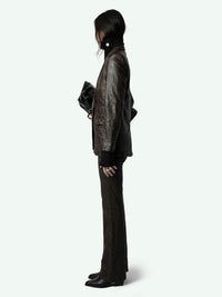 Valse Crinkled Black Blazer