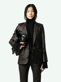 Valse Crinkled Black Blazer