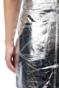 Jinette Silver Leather Skirt