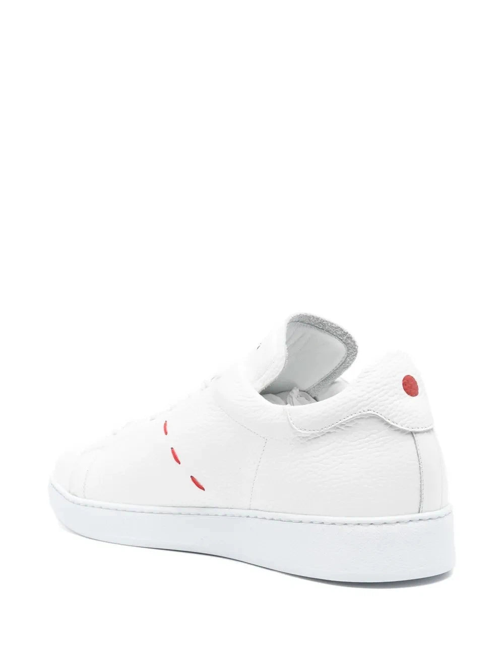 Stitching White Leather Sneakers