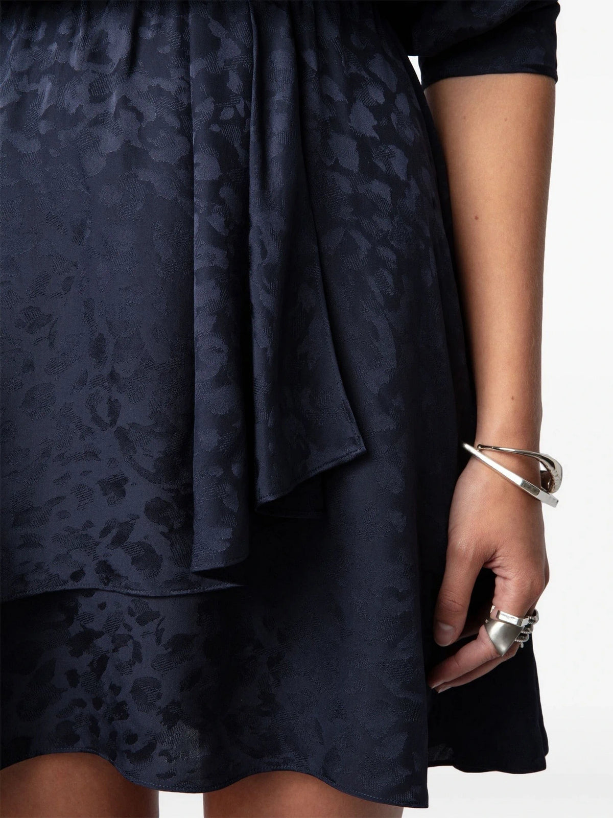 Rogers Jacquard Black Dress