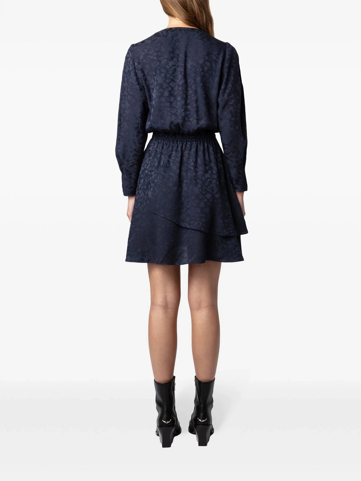 Rogers Jacquard Black Dress