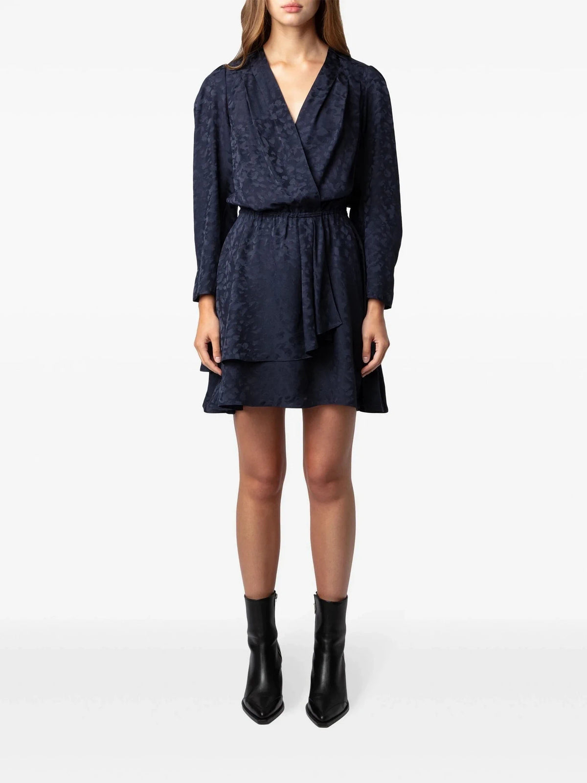 Rogers Jacquard Black Dress