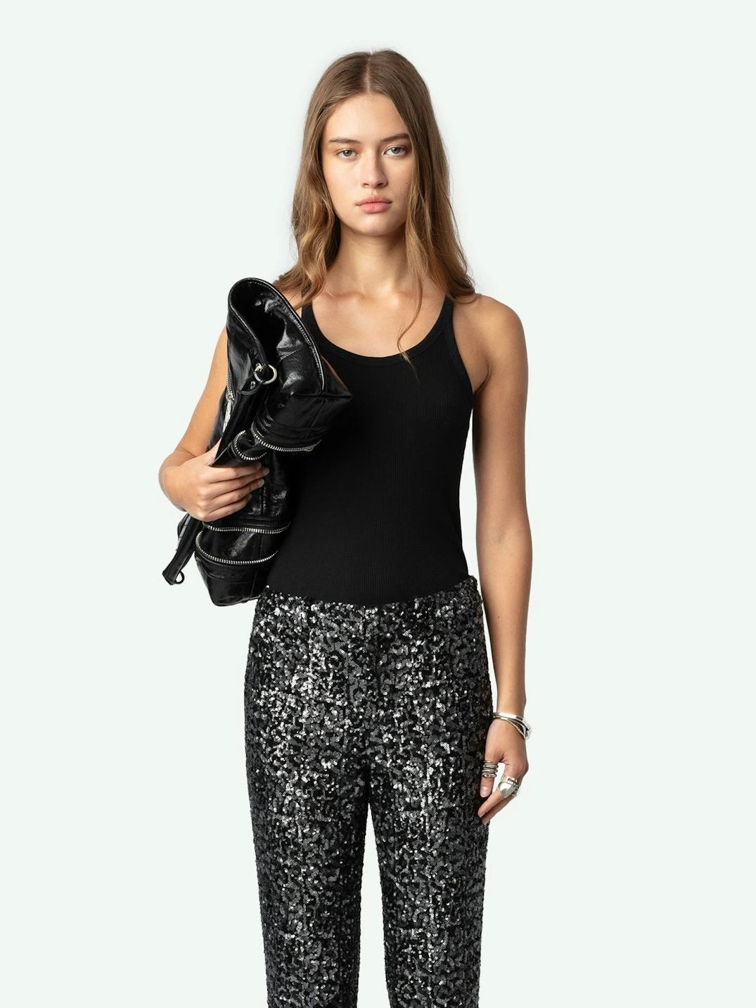 Prevy Black Sequin Trousers