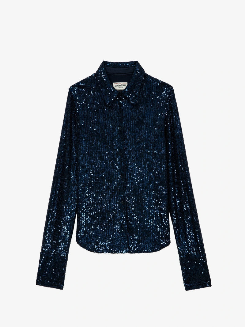 Tawny Sequins Black Shirt