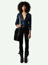 Tawny Sequins Black Shirt