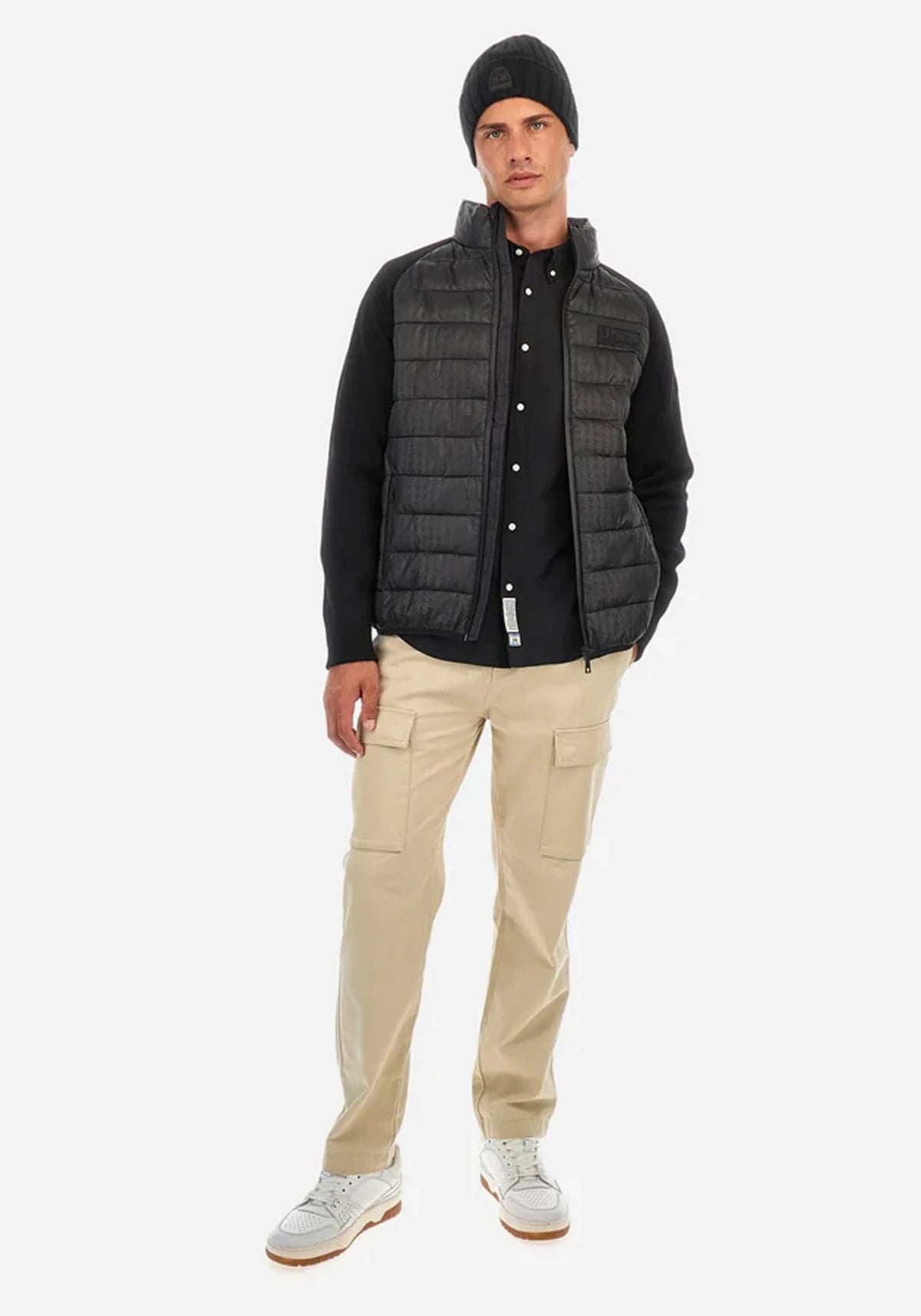 Slim-Fit Black Poplin Shirt