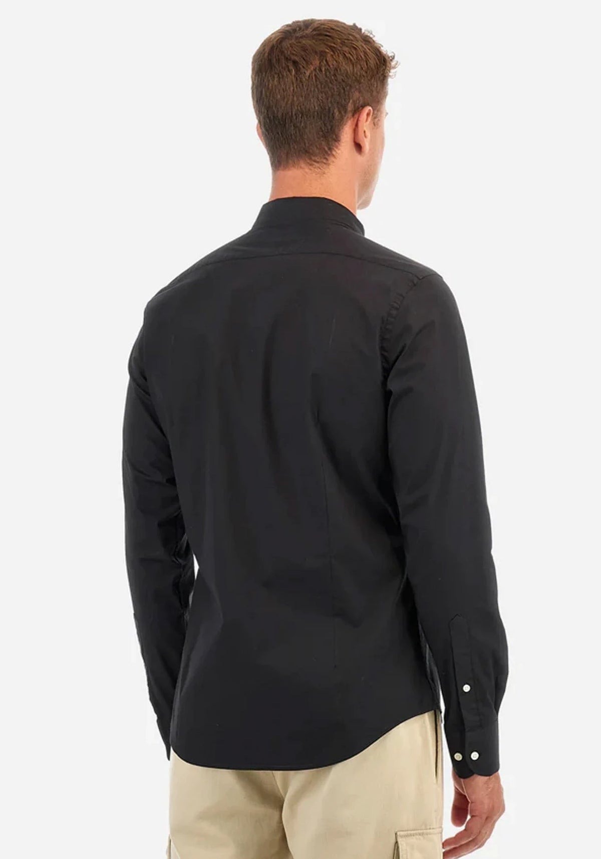 Slim-Fit Black Poplin Shirt