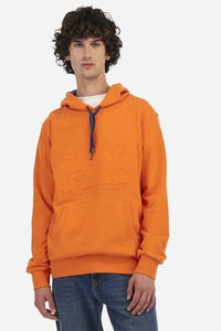Embossed Logo Orange Hoodie