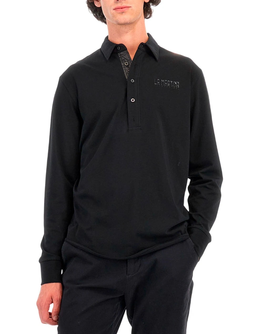 Long Sleeve Black Polo