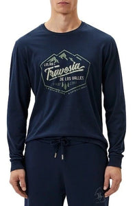 Long Sleeve Blue T-Shirt