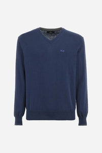 Basic Cotton Wool Blue Sweater