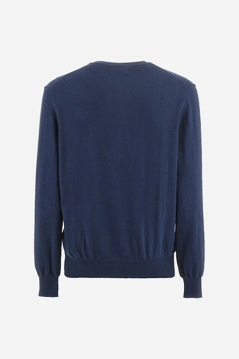 Basic Cotton Wool Blue Sweater