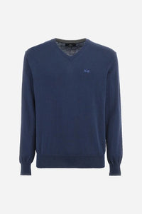 Basic Cotton Wool Blue Sweater