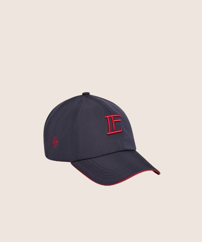 Baseball Hat in Navy Blue Lightweight Nylon with Logo