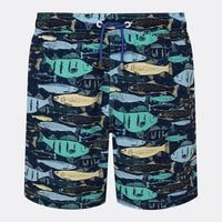 Mini Fish Navy Blue Swim Shorts