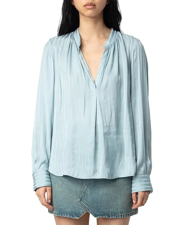 Tink Grey Satin Blouse
