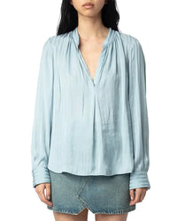 Tink Grey Satin Blouse