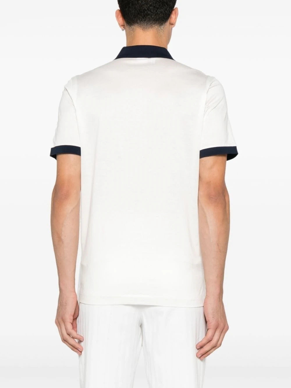 Logo-Embroidered White Polo Shirt