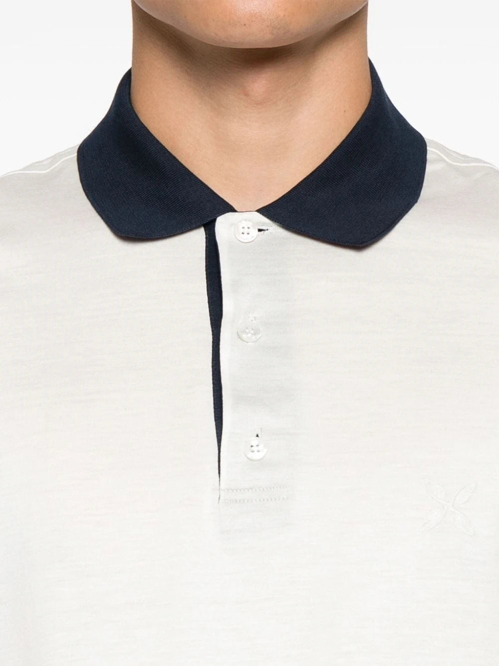Logo-Embroidered White Polo Shirt