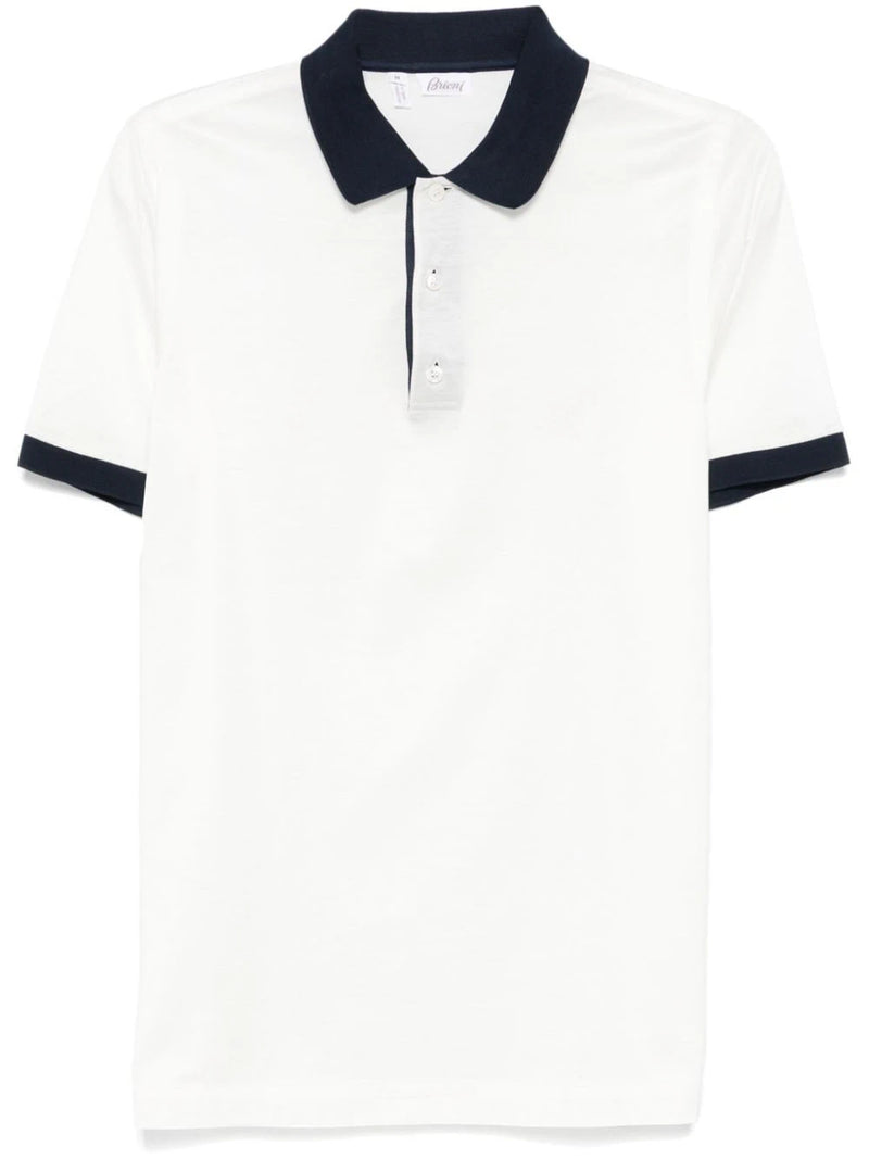 Logo-Embroidered White Polo Shirt