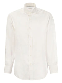 Linen French Collar White Shirt