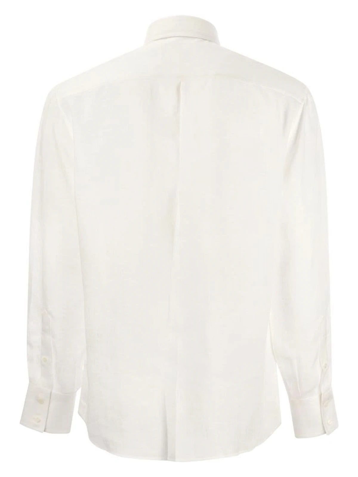 Linen French Collar White Shirt