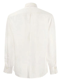 Linen French Collar White Shirt