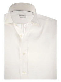 Linen French Collar White Shirt