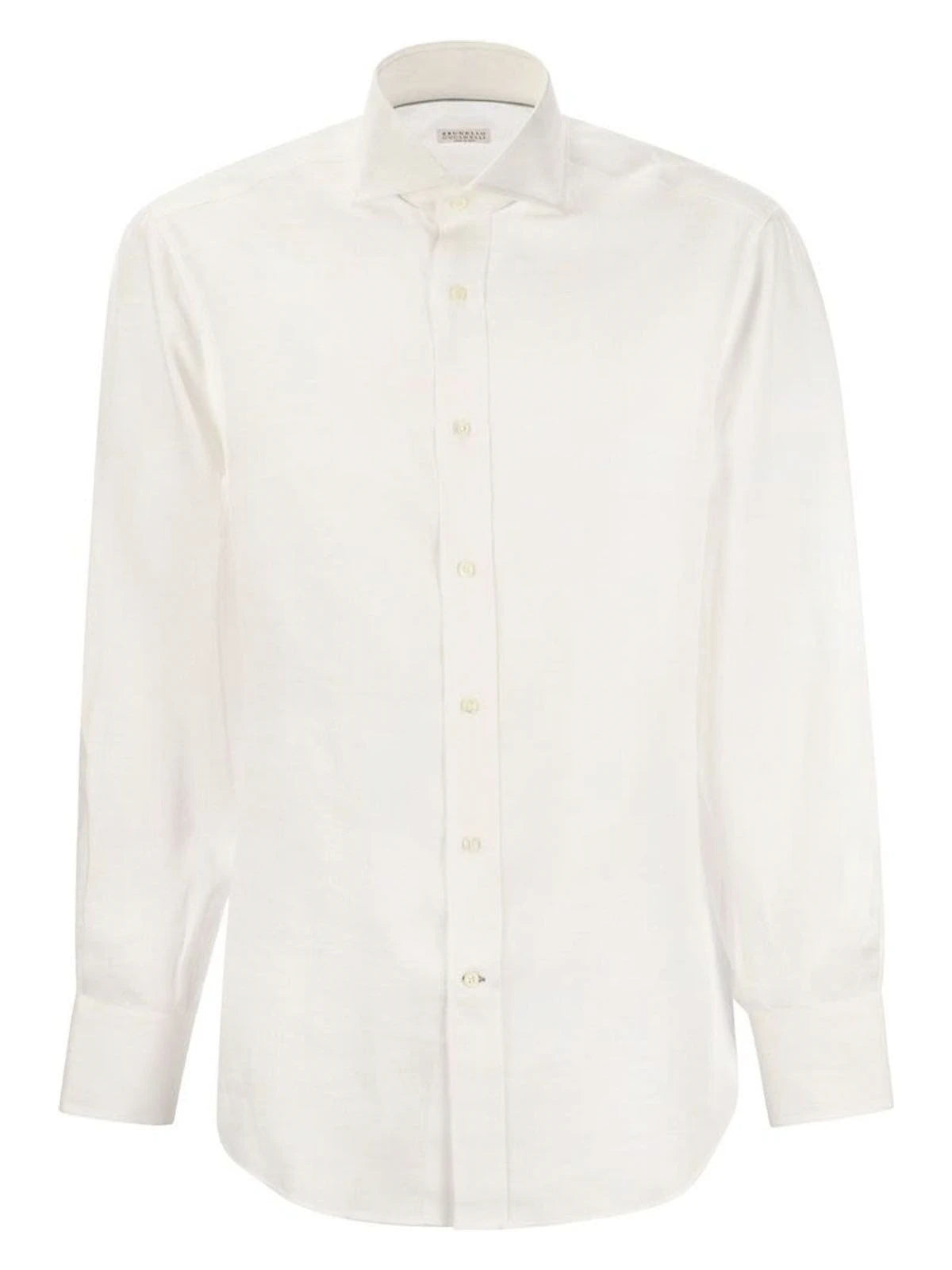 Linen French Collar White Shirt