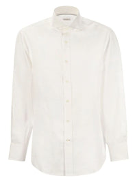 Linen French Collar White Shirt