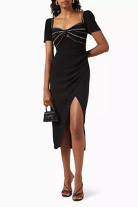 Diamant Bust Black Midi Dress