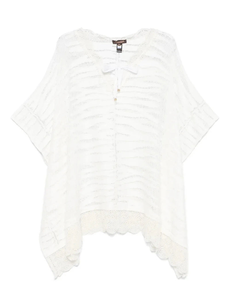 Animal-Pattern White Caftan
