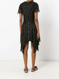 Flared Asymmetric Black Dress