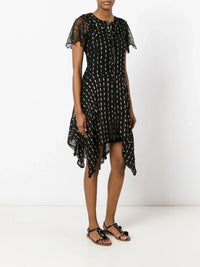 Flared Asymmetric Black Dress