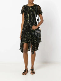 Flared Asymmetric Black Dress