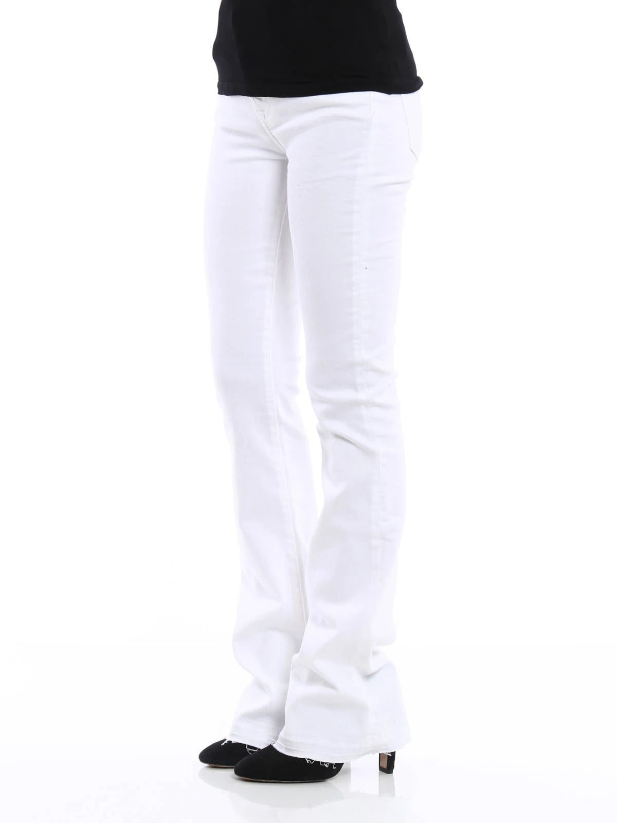 Stretch Bootcut White Jeans