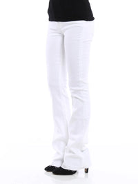 Stretch Bootcut White Jeans