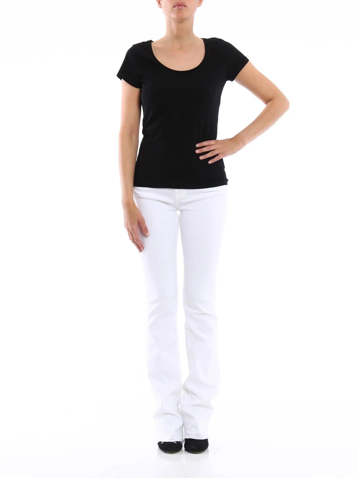 Stretch Bootcut White Jeans