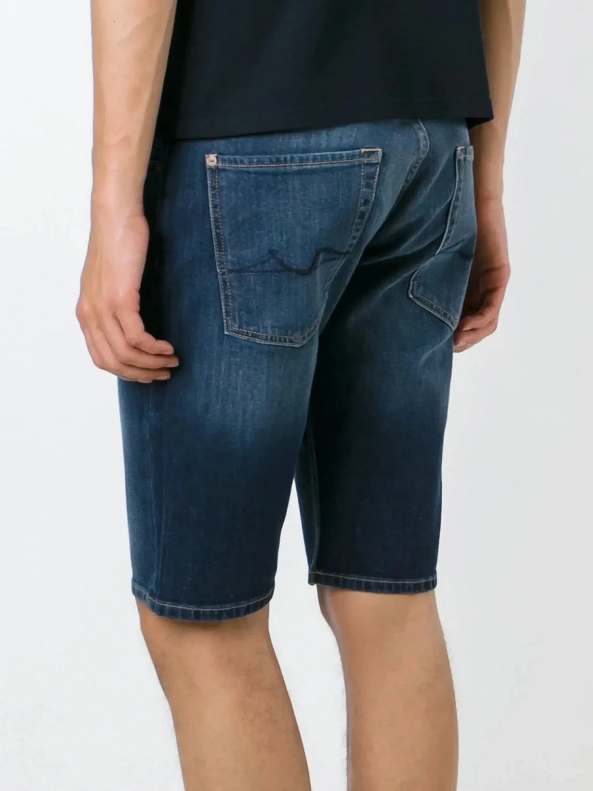 Stretch Cotton Navy Blue Shorts