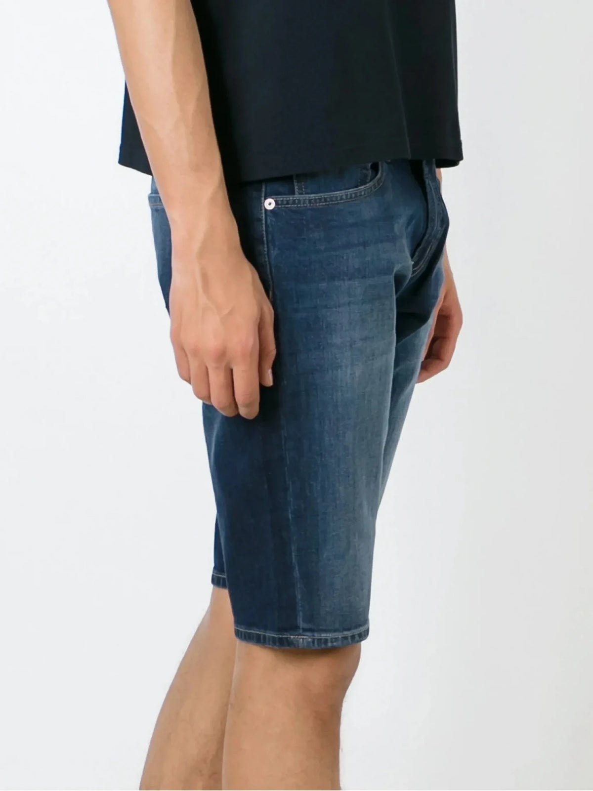Stretch Cotton Navy Blue Shorts