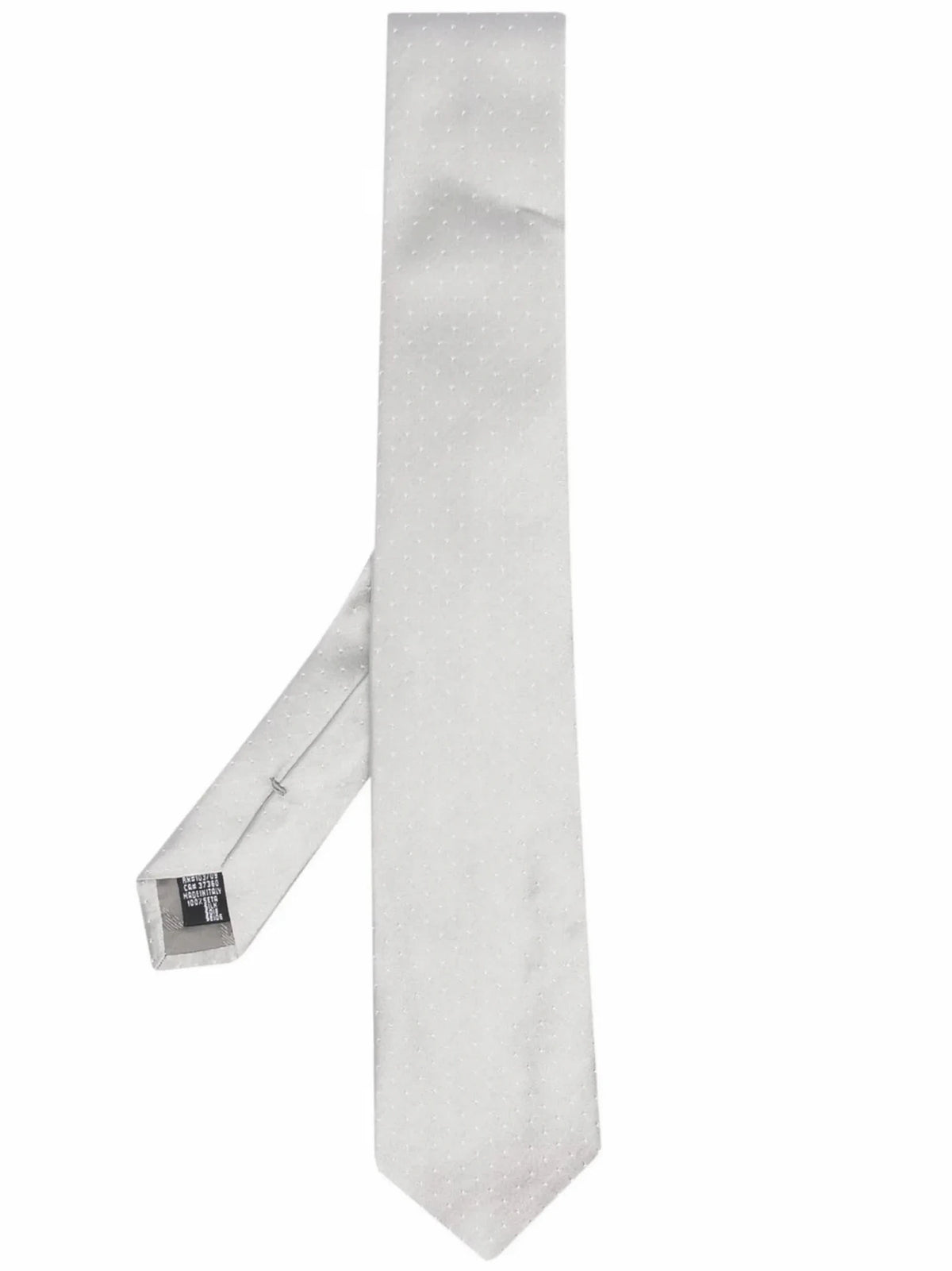 Embroidered Silver Tie