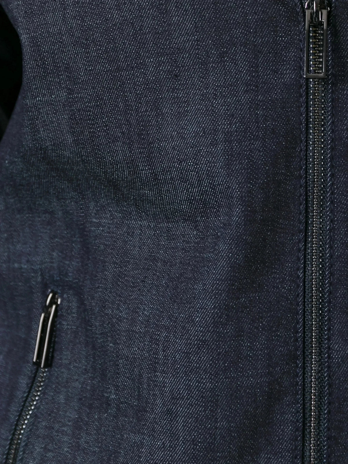 Contrast Zip-Up Navy Blue Blouson Jacket