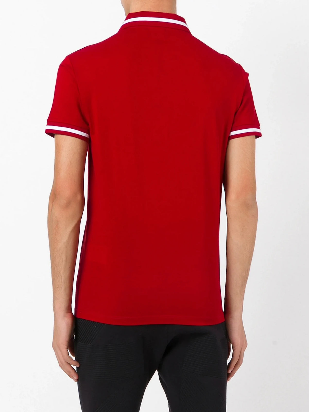 Striped Trim White Polo