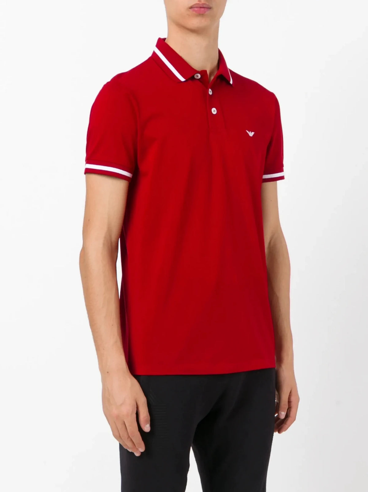 Striped Trim White Polo