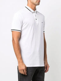 Striped Trim White Polo