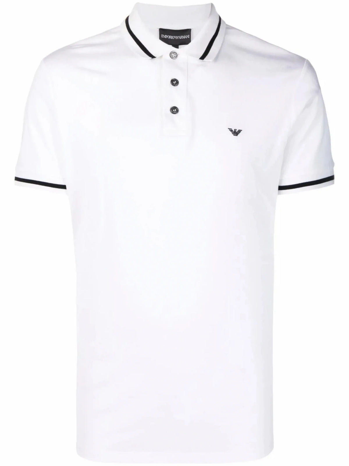 Striped Trim White Polo
