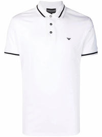 Striped Trim White Polo