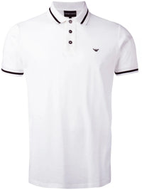 Striped Trim White Polo